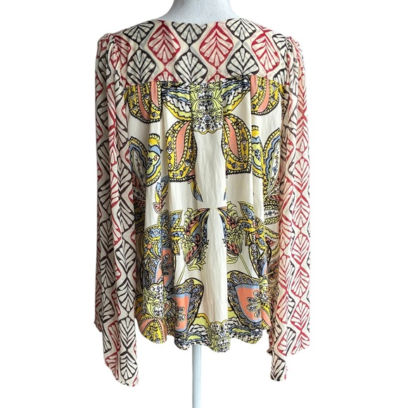 Free People Aleena Printed Boho Top Medium - Picture 5 of 12